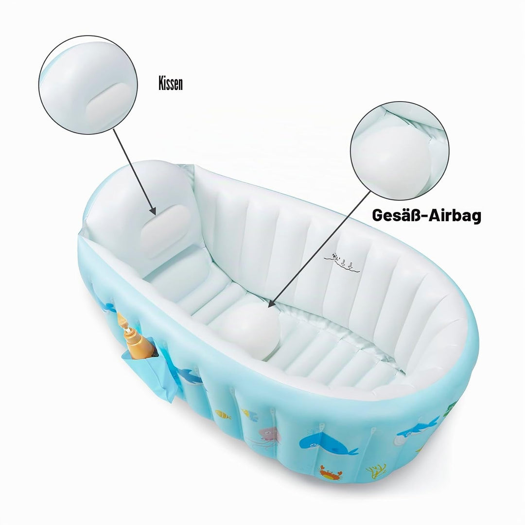 PandaEar Baby Aufblasbare Badewanne, Tragbare Reise Baby Säugling Badewanne Kleinkind Badewanne mit