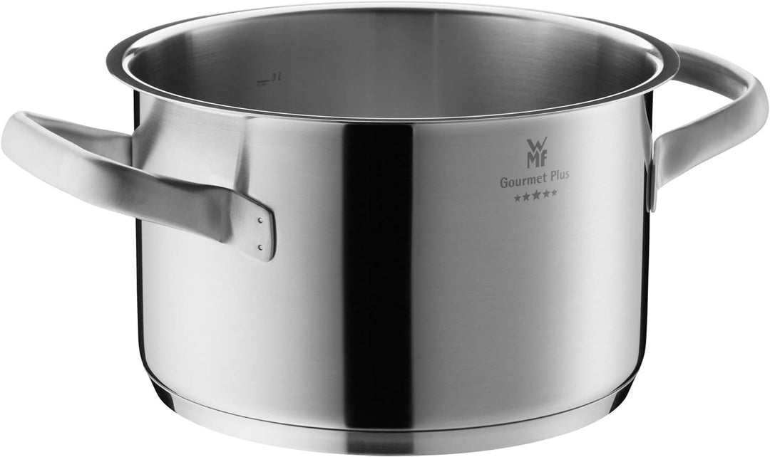 WMF Gourmet Plus Topfset Induktion 5-teilig, Kochtopf Set mit Metalldeckel, Cromargan Edelstahl matt