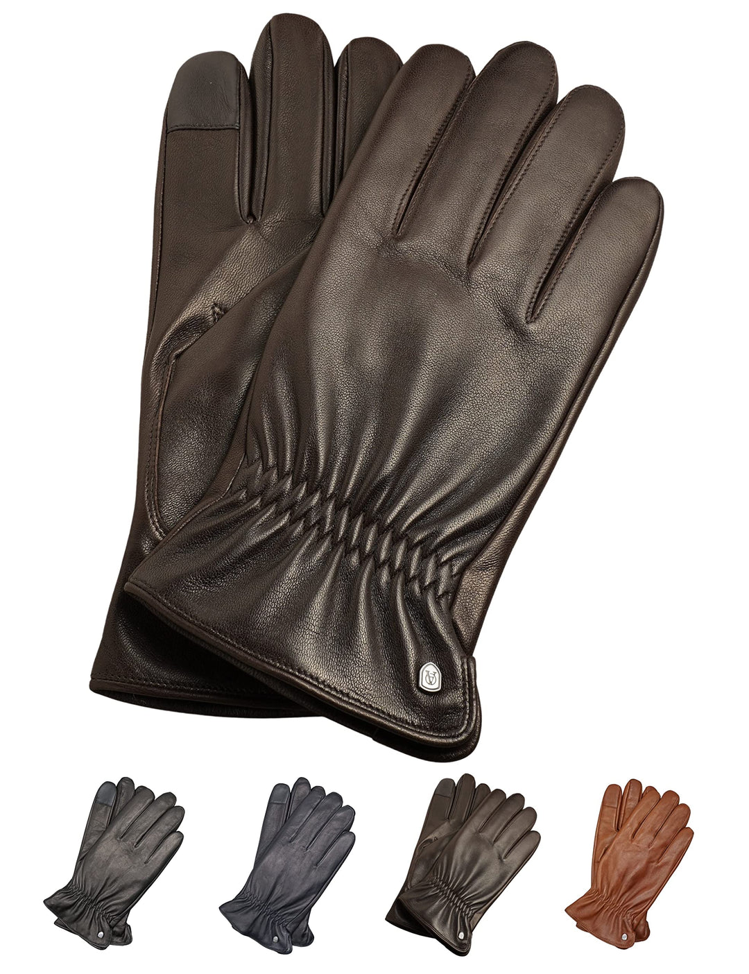 AKAROA ESTD 2019 Lederhandschuhe Herren TIM, Touchscreen Funktion, italienisches Leder, recyceltes S