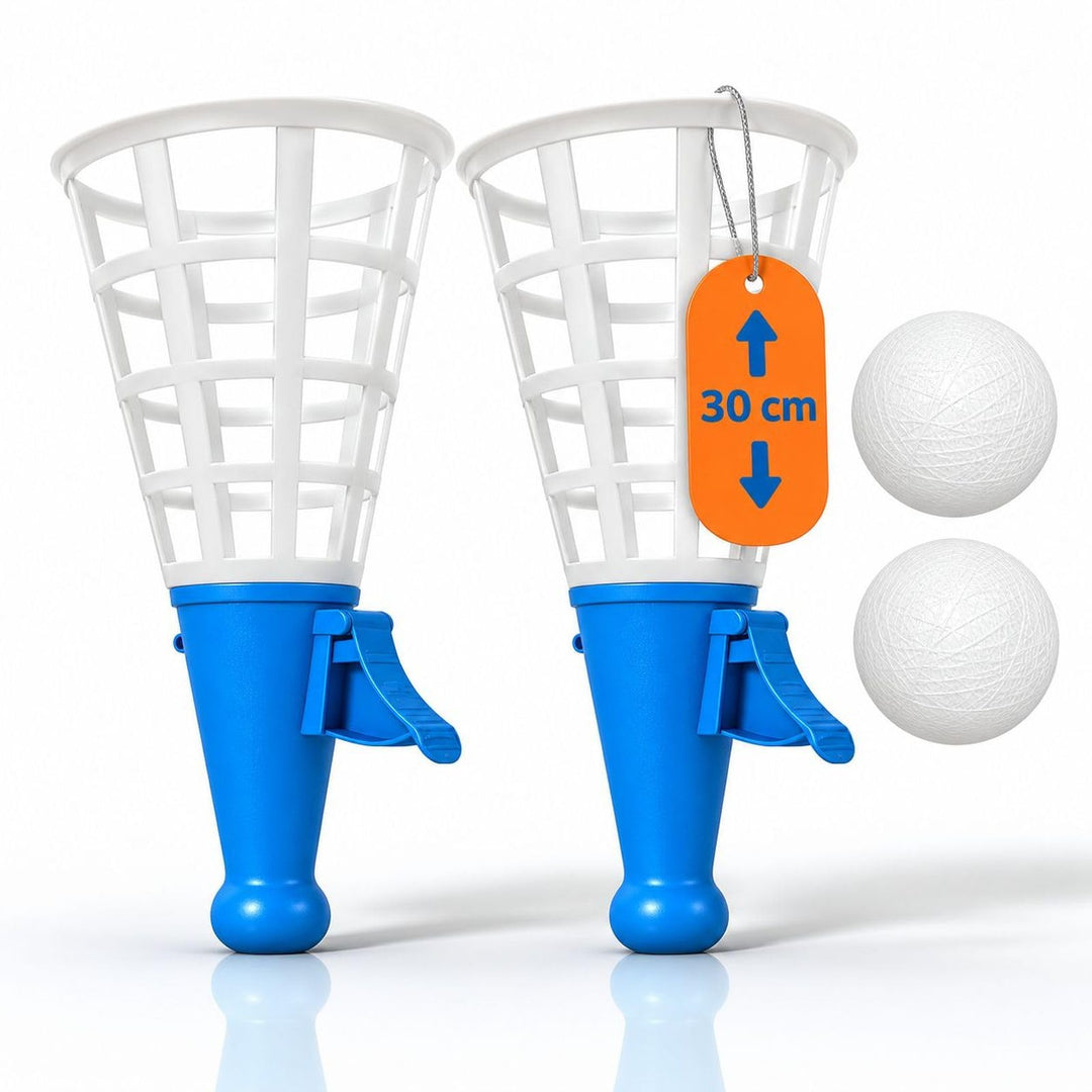 alldoro 60132 XXL-Fangballspiel, 4-teilig mit 2 Fangbechern & 2 Bällen, extra gross für Kinder ab 3