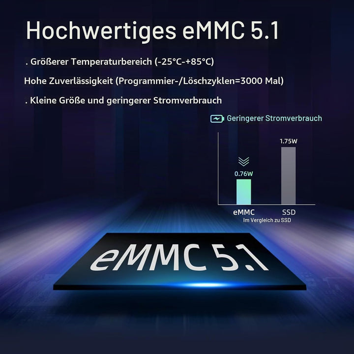 MeLE PCG02 Lüfterloser Mini PC Stick Windows 11 Home Celeron N4000(bis zu 2.6GHz) 4GB LPDDR4 128GB R