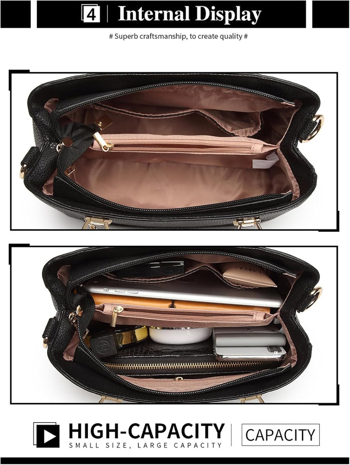 Miss Lulu Handtasche Damen Mittelgross Henkeltasche Elegante Schultertasche Tasche für Damen mit Lyc