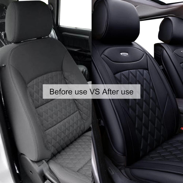 Sitzbezüge Auto Vordersitze 2 Stück, Autositzbezüge PU Leder Universal Set, Kompatibel mit Den Meist