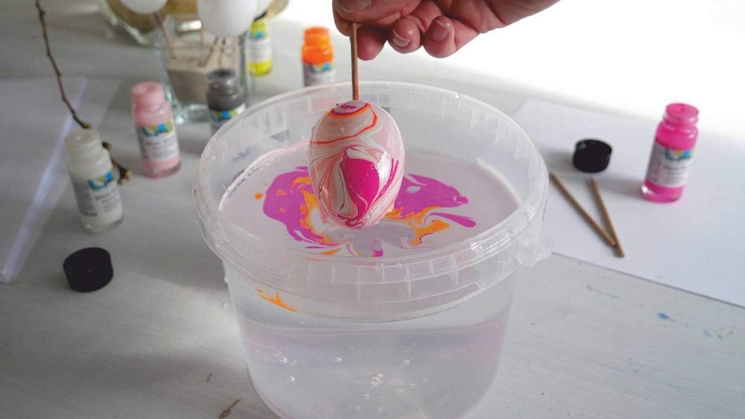 KREUL 73600 - Magic Marble Marmorierfarbe, Grundfarben Set, 6 x 20 ml Farbe in weiss, gelb, rot, bla