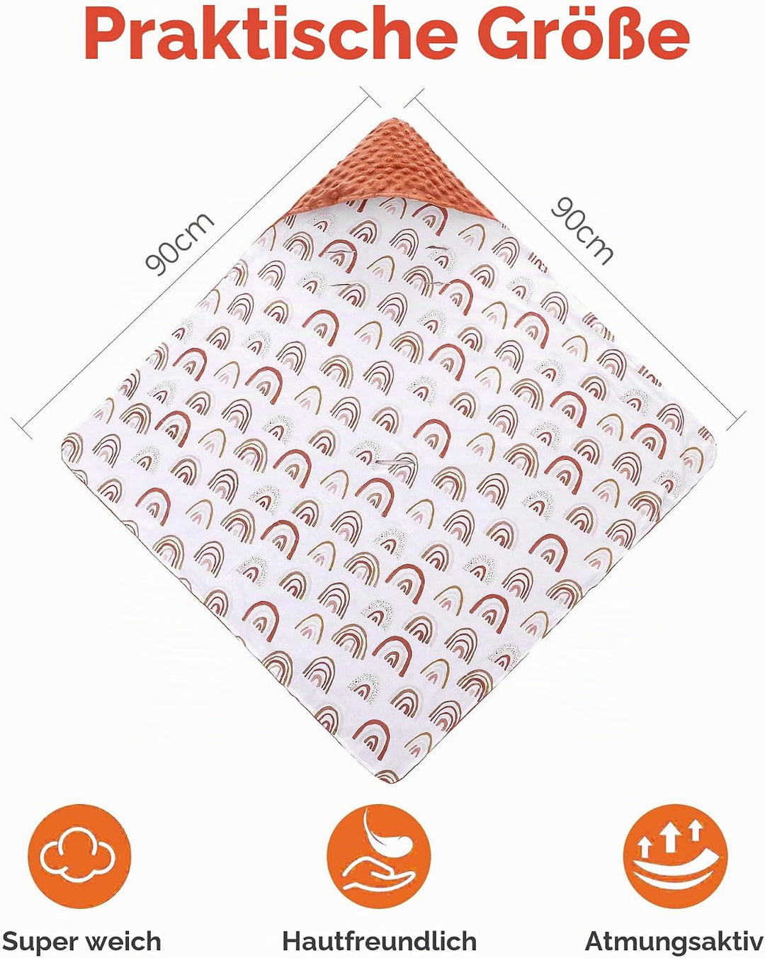 Miracle Baby Einschlagdecke Babyschale Sommer Baumwolle Reversible Decke Universal Kuscheldecke 90x9