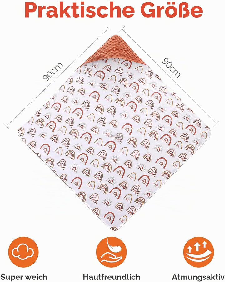 Miracle Baby Einschlagdecke Babyschale Sommer Baumwolle Reversible Decke Universal Kuscheldecke 90x9