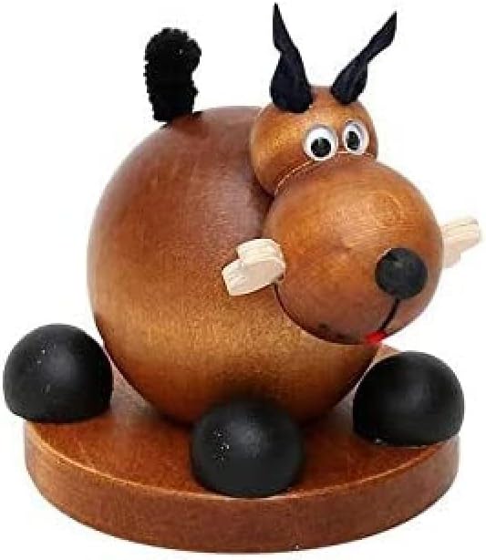 Dekohelden24 Holz-Räucherfigur Hund, ca. 10 cm, 730310