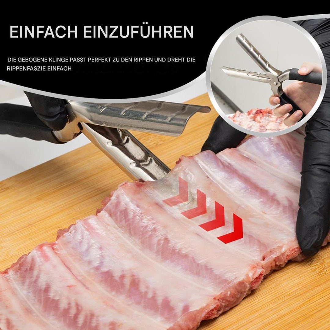 Generisch Rippenmembran Werkzeug,BBQ Rippenhaut Entferner Werkzeug - Edelstahl Küchenhelfer Ergonomi