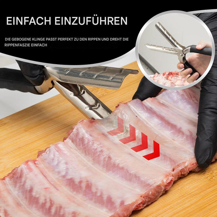 Generisch Rippenmembran Werkzeug,BBQ Rippenhaut Entferner Werkzeug - Edelstahl Küchenhelfer Ergonomi