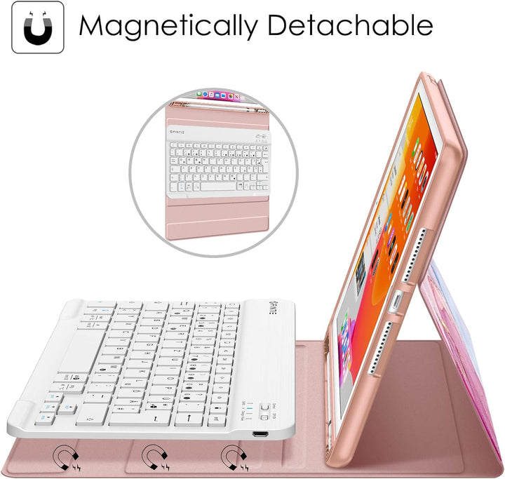 Fintie Tastatur Hülle für iPad 10.2 Zoll (9/8/ 7 Generation - 2021/2020/2019), Schutzhülle mit TPU R