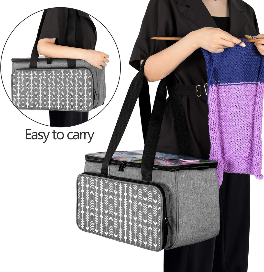 Yarwo Tasche für Garnaufbewahrung, Stricktasche zur Aufbewahrung von Wolle, Handarbeitstasche mit Gr