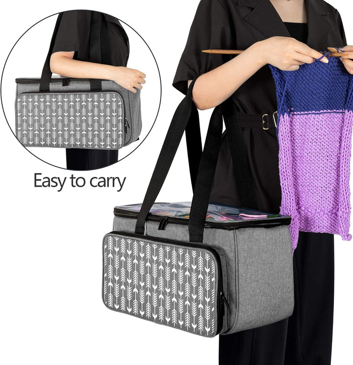 Yarwo Tasche für Garnaufbewahrung, Stricktasche zur Aufbewahrung von Wolle, Handarbeitstasche mit Gr