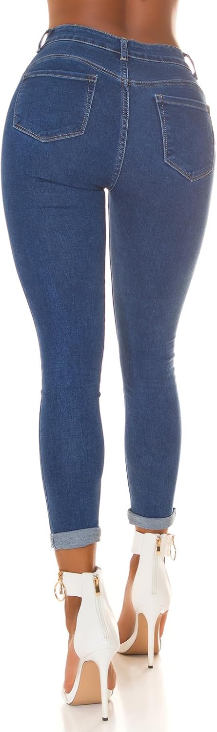Koucla Basic Push-up High Waist Skinny Jeans 44 Blau, 44 Blau