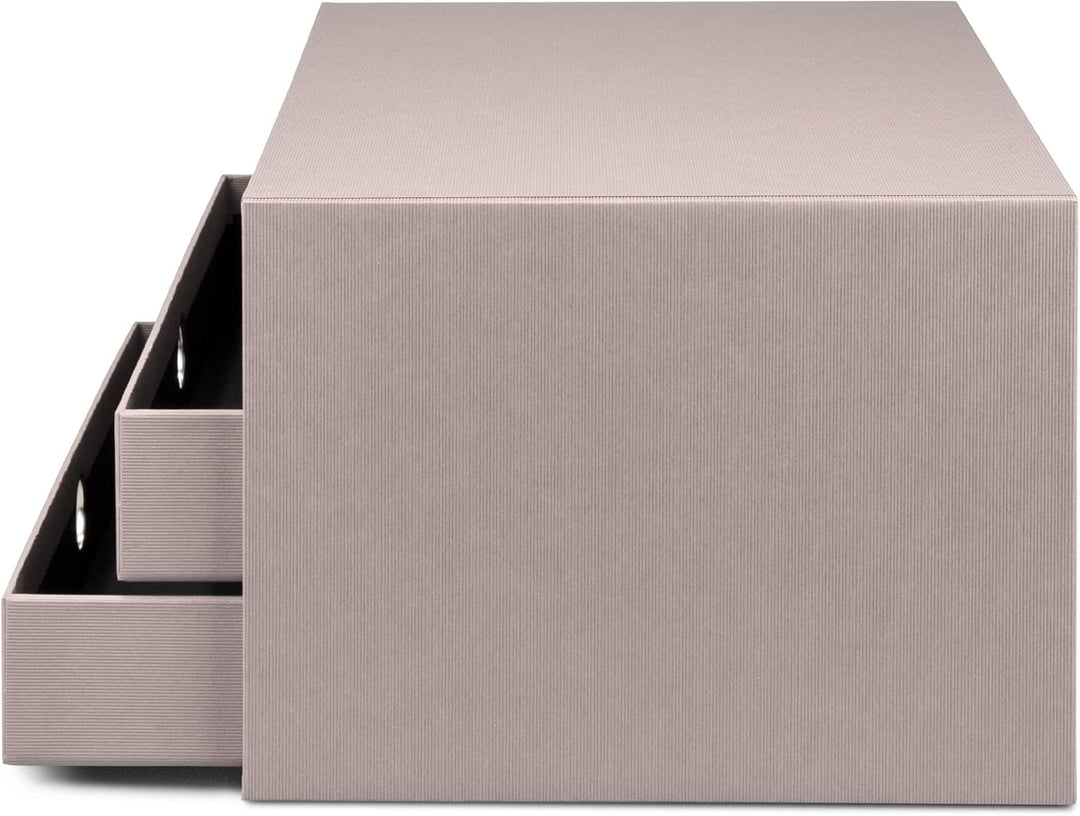 Rössler Papier 1524452493 - S.O.H.O. 3er Schubladenbox für DIN A4, mit Griffloch, Taupe, 343 x 250 x