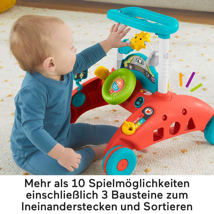 Fisher-Price - 2-Seiten Auto-Lauflernwagen, mitwachsendes interaktives Spiel-Center mit über 50 Lied