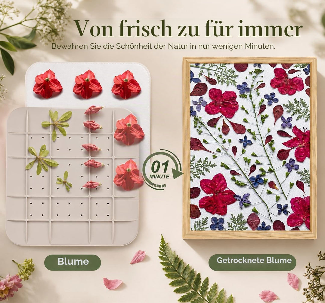 Suziko Aktualisierte 23 cm Grosse Mikrowellenblumenpresse zum Pressen von Blumen und Blättern und zu