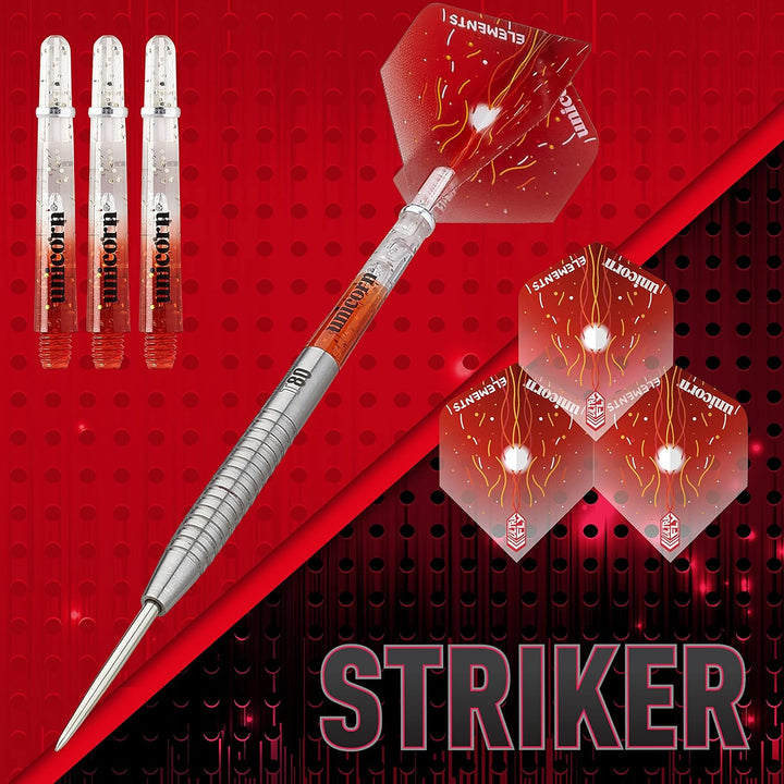 Unicorn Striker Dartpfeile Typ 2, 80% Wolfram, Stahlspitze 21 g rot, 21 g rot
