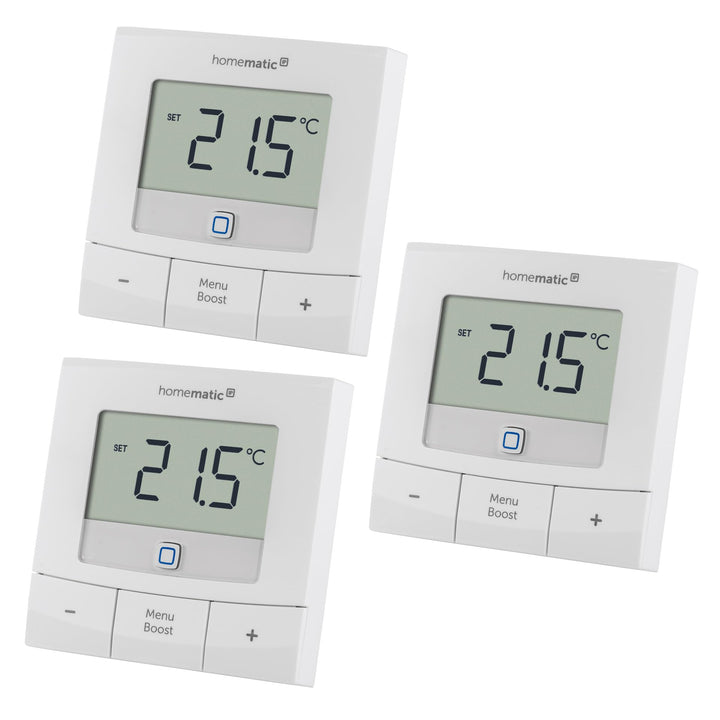 Homematic IP Smart Home 3er-Set Wandthermostat – basic, digitales Thermostat für Heizkörper mit/ohne