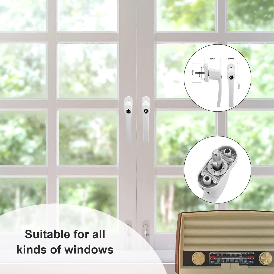 Herrselsam Fenstergriff Aluminium abschliessbar 12 Stück Kindersicherung Fenstersicherung mit Schlüs
