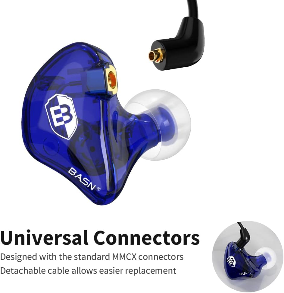 BASN Bsinger In-Ear-Monitore Geräuschisolierende Kopfhörer, Dual-dynamische Treiber High Definition