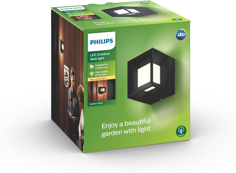 Philips myGarden LED Wandaussenleuchte Parterre, 8W,Schwarz Wandleuchte, Wandleuchte