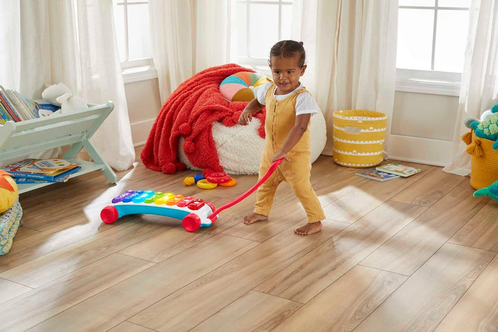 Fisher-Price Leuchtendes Riesen-Xylophon– elektronisches Spiel-Musikinstrument zum Ziehen mit Lieder