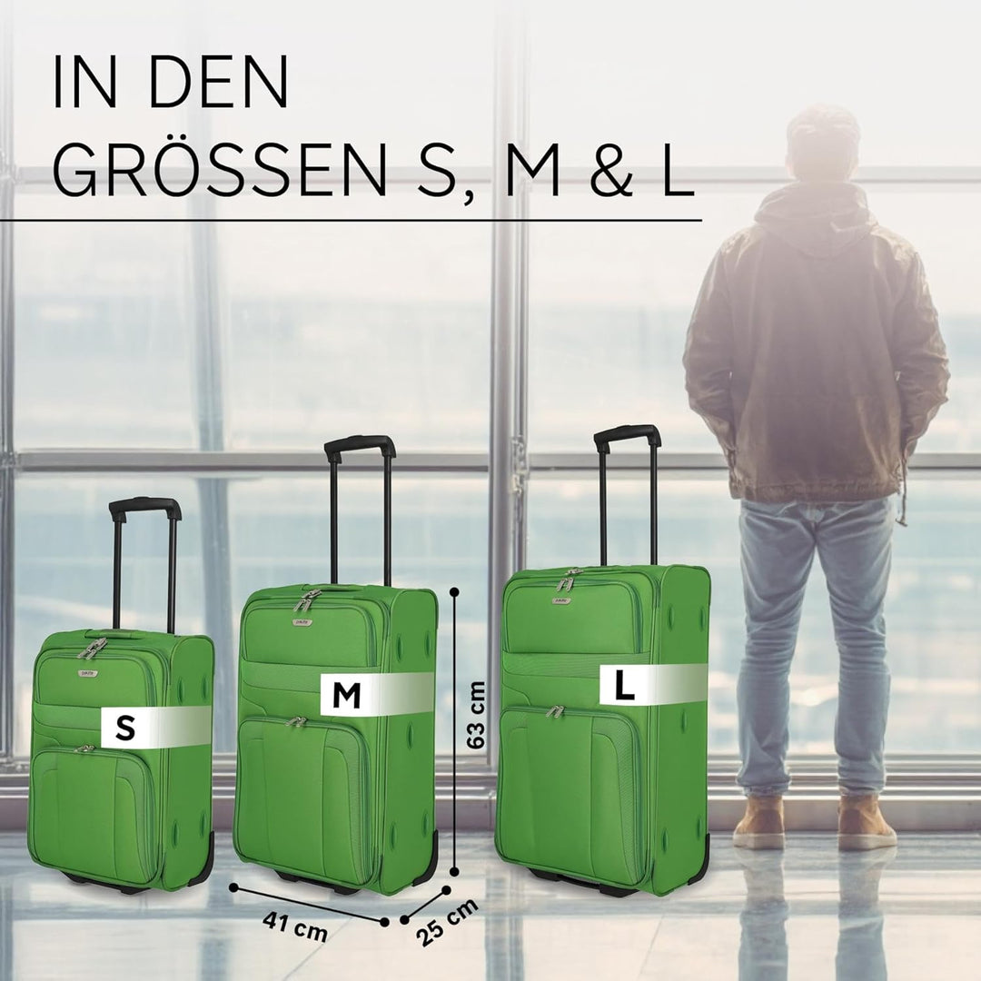 paklite Reisekoffer mit 2 Rollen, Rollkoffer mittelgross, Orlando, klassischer Weichschalen Trolley