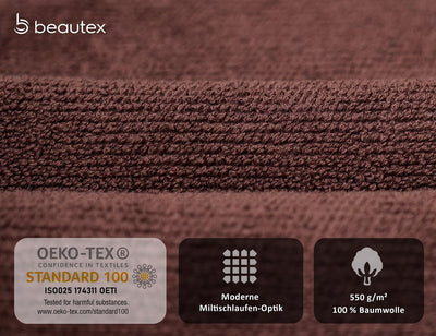 BEAUTEX Handtuch-Set Premium Frottier Sets Made in Europe, 100% Baumwolle 550g/m², Oeko-TEX Zertifiz