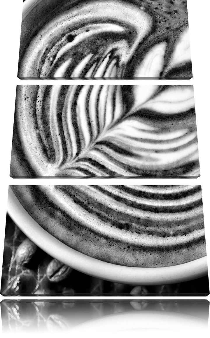 Pixxprint Tasse Kaffee als Leinwandbild/Grösse: 3 Teilig (120x80) cm/Wandbild/Kunstdruck/fertig besp