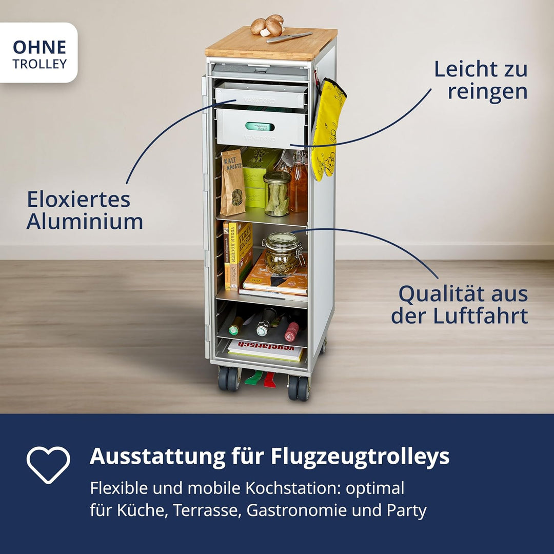Ausstattungspaket für Flugzeugtrolleys und Airline Trolleys, Küche & Grillen, Atlas-Norm Aluminium A