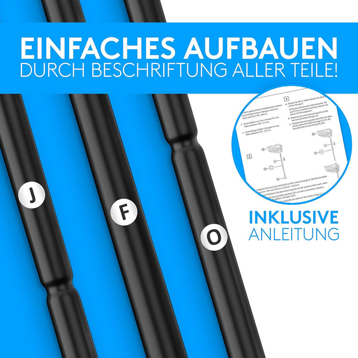 EDELHAND© Teleskop Duschregal Schwarz für Höhe von 105 bis 270 cm - Teleskopregal Bad für Dusche und