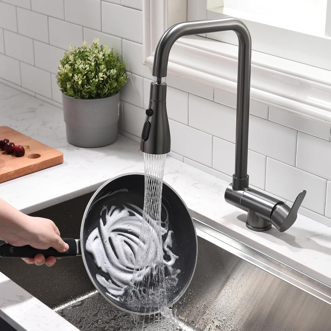 Vorfenster Küchenarmatur grau Hochdruck Wasserhahn Küche 304 Edelstahl