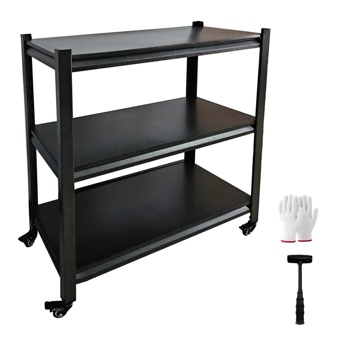 3/5-stufiges Schwerlastregal,Standregal,Lagerregal mit Rollen für Garage Küche Büro Bibliothek,Viels