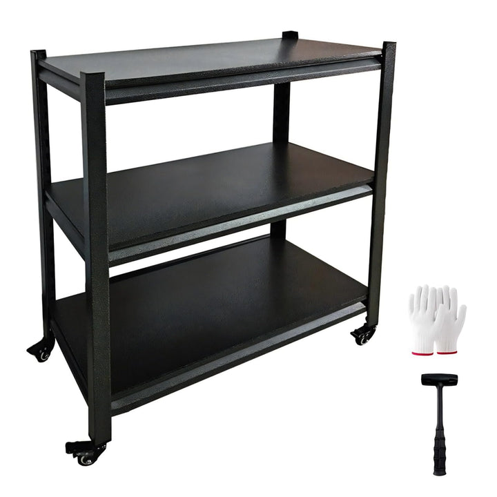 3/5-stufiges Schwerlastregal,Standregal,Lagerregal mit Rollen für Garage Küche Büro Bibliothek,Viels