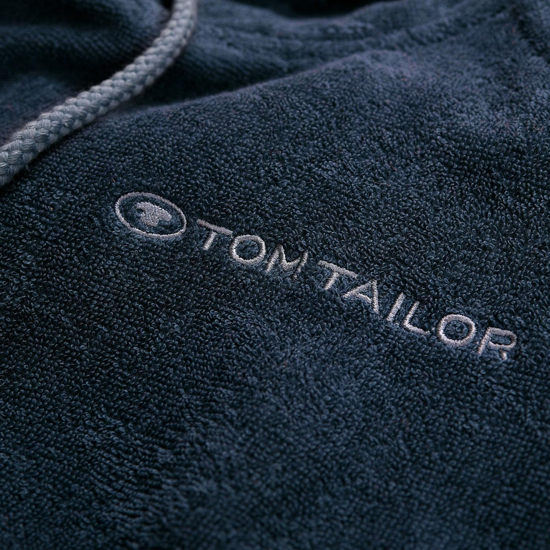 TOM TAILOR Surf Poncho für Damen und Herren, L-XL, 100% Baumwolle/ Frottier, Badeponcho mit Kapuze,