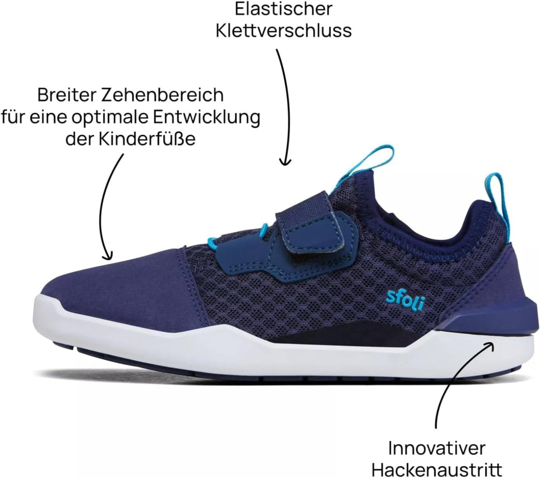 sfoli sporti Everyday Sneaker für aktive Kids, breiter Zehenbereich, flexibel Grösse 30-40 35 EU Sch
