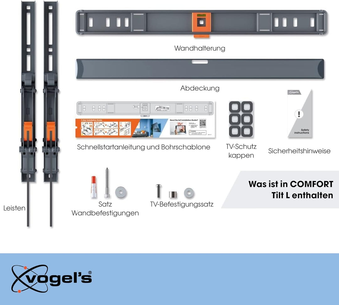 Vogel's Comfort TVM 3615 Hochwertige Neigbare TV-Wandhalterung für 40-77 Zoll Fernseher | Bis 35 kg