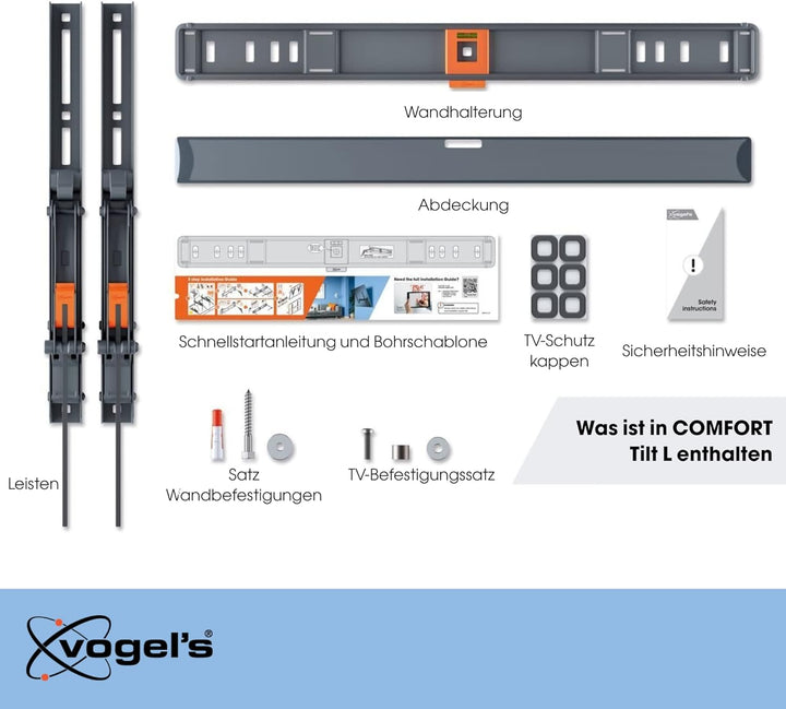 Vogel's Comfort TVM 3615 Hochwertige Neigbare TV-Wandhalterung für 40-77 Zoll Fernseher | Bis 35 kg