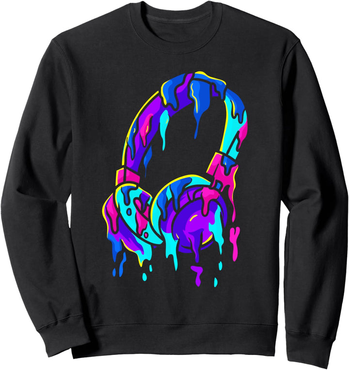 Headphones Melting Headphone Music Lover Musician DJs Music Sweatshirt