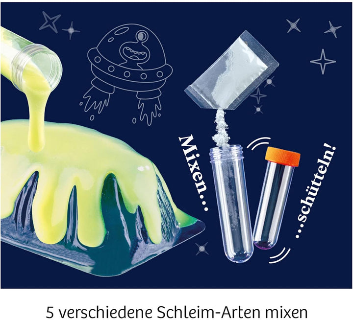 KOSMOS 654177 Fun Science - Schleim-Galaxie, Mixe fünf Verschiedene Schleim-Arten, Experimentierset
