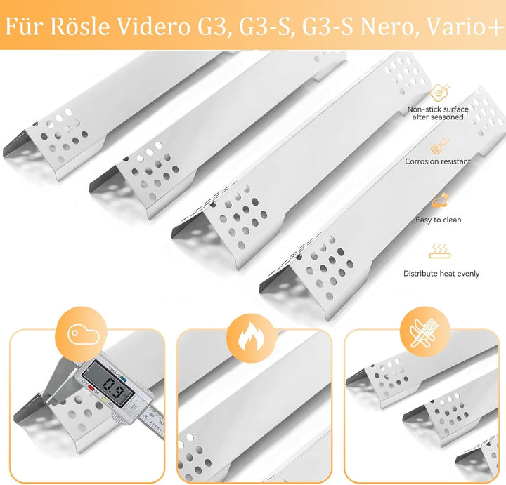 40.2CM Brennerabdeckung Heizplatte für Rösle Videro G4, G4-S, G4-S Nero, Vario+, Edelstahl Aromaschi