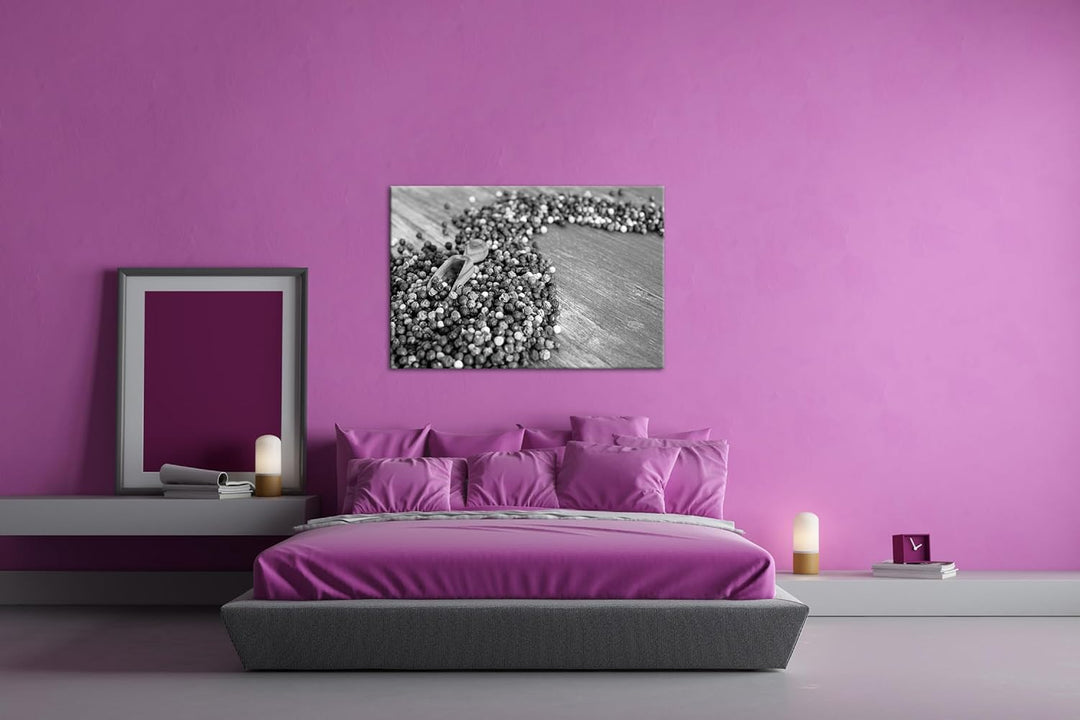 deyoli Bunte Pfefferkörner Format: 80x60 Effekt: Monocrome Blau als Leinwand, Motiv fertig gerahmt a