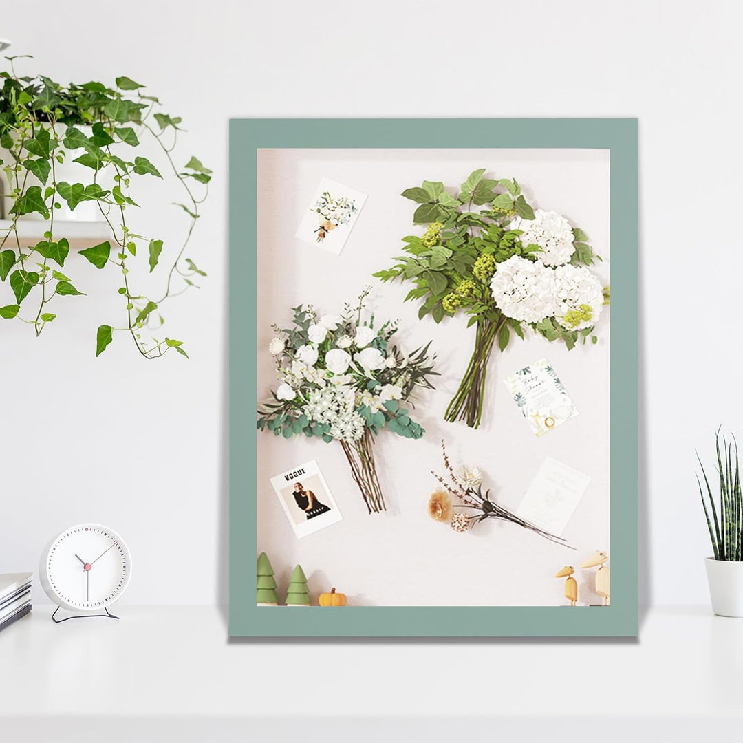Muzilife 3D Bilderrahmen zum Befüllen mit Echter Glasscheibe, 30x38x2,5cm Tiefer MDF Rahmen, Objektr