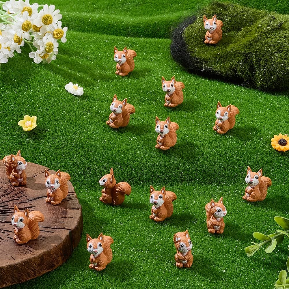 50 Stück Mini Eichhörnchen Aus Kunstharz Miniatur Eichhörnchen Figuren Winzige Waldtierfiguren 22x11