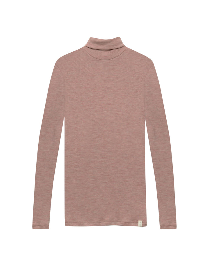 Dilling Damen Rollkragenshirt aus Merinowolle 34 Blusher-melange, 34 Blusher-melange