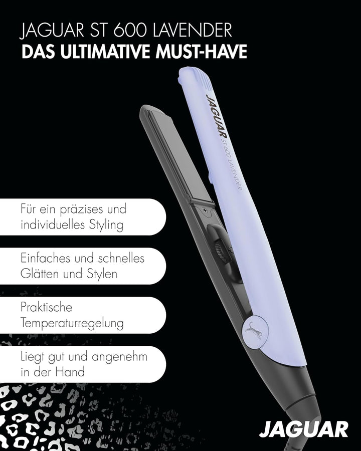 JAGUAR Glätteisen ST 600 Lavender | Profi Haarglätter mit stufenloser Temperatureinstellung | Inkl.