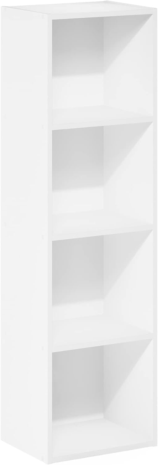 Furinno Luder Bücherregal Bücherregal Lagerregal 4-stöckig weiss Weiss 30.5(W) x 106.1(H) x 23.7(D)