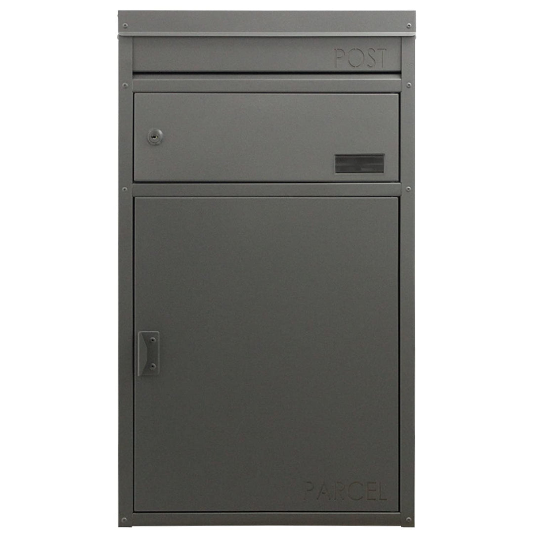 Paket-Briefkasten Safepost 45 silbergrau Design-Paketkasten moderne Paketbox RAL 9006