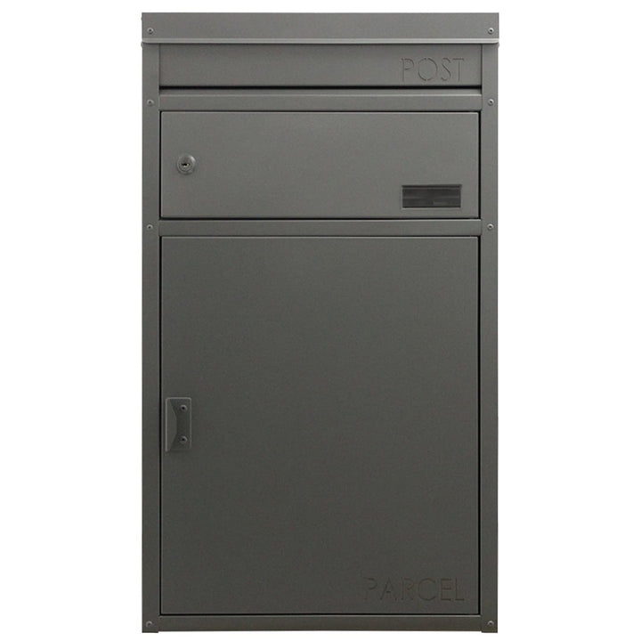 Paket-Briefkasten Safepost 45 silbergrau Design-Paketkasten moderne Paketbox RAL 9006