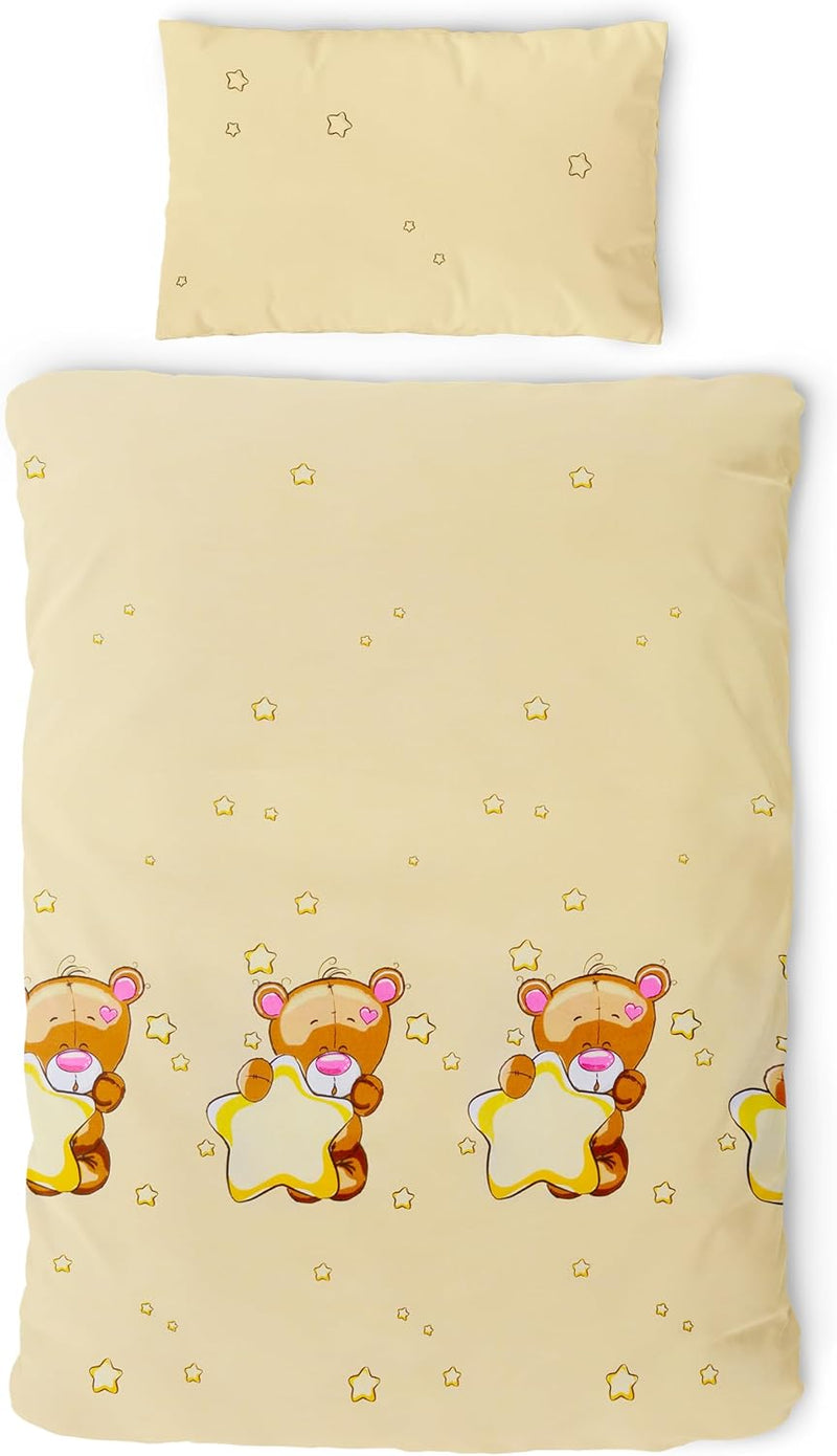Gräfenstayn® 2-tlg. Kinderbettwäsche Set mit Tiermotiv und integriertem Reissverschluss - aus 100% B